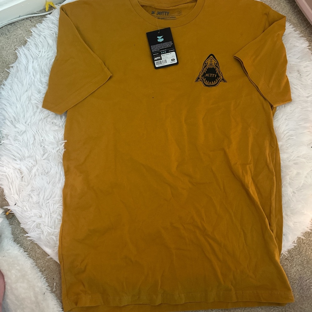 Jetty Mustard Shark Graphic Tee for Men